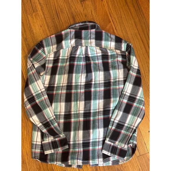 The North Face Shirt Mens Medium Green/Black Plaid Flannel Button Up Outdoor - Picture 6 of 6
